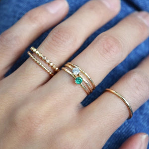 14KT Gold Birthstone Ring, Gold Emerald Ring, Solid Gold Ring, Mom Ring, Promise Ring