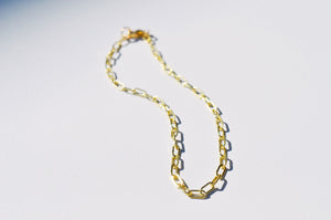 Gold Chain Anklet, Paperclip Chain Anklet, Long Link Chain Anklet, Gold Fill Anklet