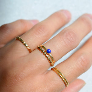 Lapis Lazuli Ring, Solid Gold Lapis Lazuli Ring, Dainty Gold Lapis Ring, Gold Stacking Ring