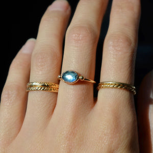 Gold Blue Topaz Ring, Oval Blue Topaz Ring, Dainty Blue Topaz Ring, Blue Topaz Solitaire, December Birthstone