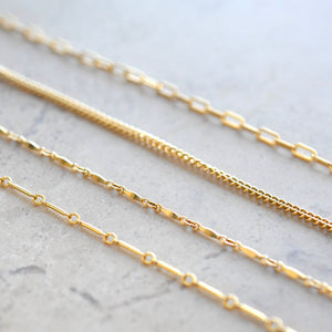 Gold Chain Bracelets, Gold PaperClip Bracelet, Curb Chain Bracelet, Gold Layering Bracelets