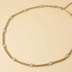 Satellite Curb Chain Necklace - Silver / Gold