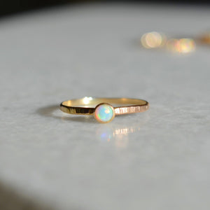 Opal Ring, Solid Gold Opal Ring, Dainty Gold Opal Ring, Gold Stacking Ring
