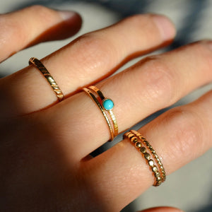 Turquoise Ring, Solid Gold Turquoise Ring, Dainty Gold Turquoise Ring, Gold Stacking Ring