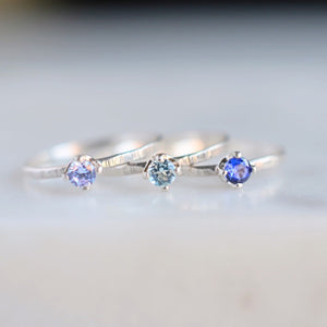 Sterling Silver Birthstone Ring, Mom Ring, Dainty Rings, Promise Ring