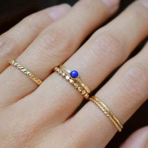 Lapis Lazuli Ring, Solid Gold Lapis Lazuli Ring, Dainty Gold Lapis Ring, Gold Stacking Ring