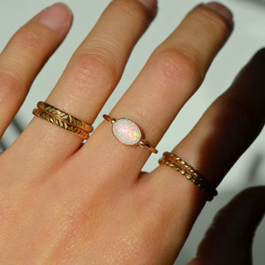 Gold Opal Ring, Oval Opal Ring, Dainty Opal Ring, Opal Solitaire, October Birthstone