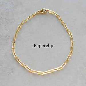 Gold Chain Bracelets, Gold PaperClip Bracelet, Curb Chain Bracelet, Gold Layering Bracelets
