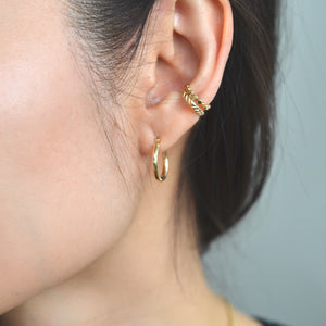 Solid Gold Hoop Earrings, Medium Gold Hoop Earrings, 14KT Gold Hoops
